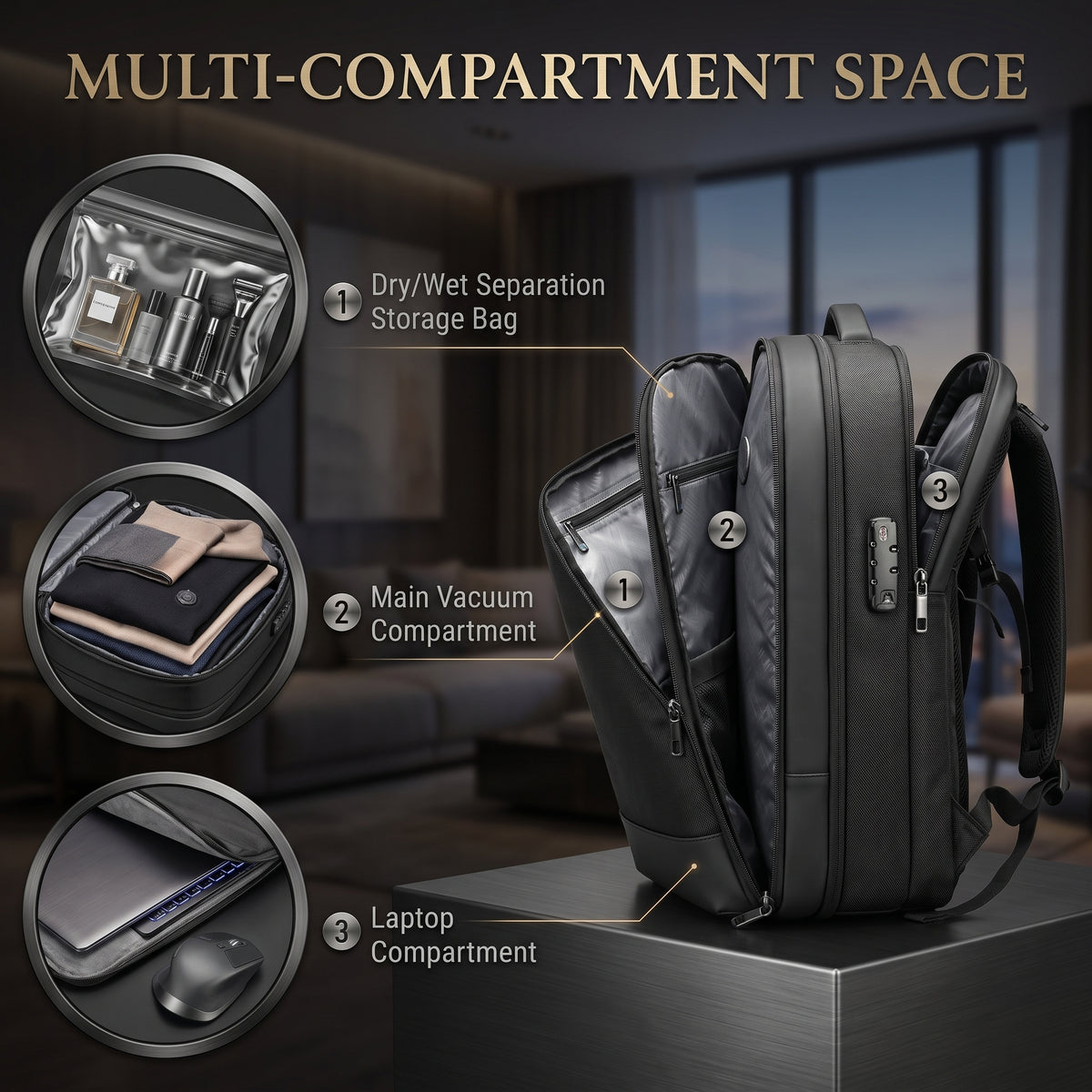 OnePack™ Vacuum Compression Travel Backpack